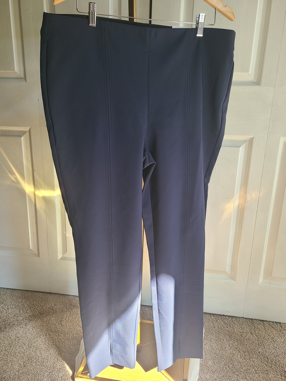Chico's Dark Navy Pull-On Straight Leg Trousers